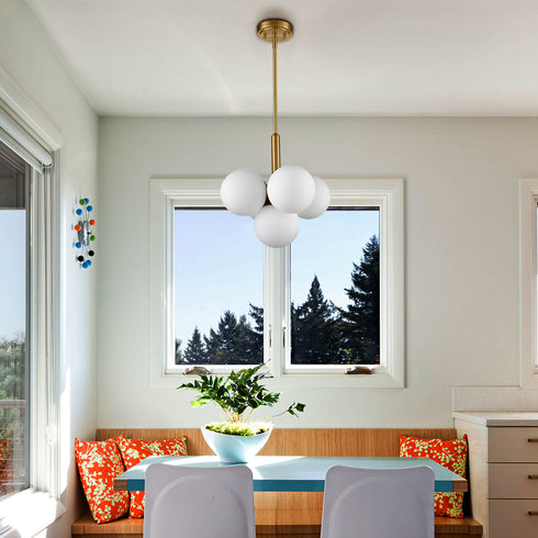 Mid-Century 5 Light Gold Kitchen Island Pendant Lighting
